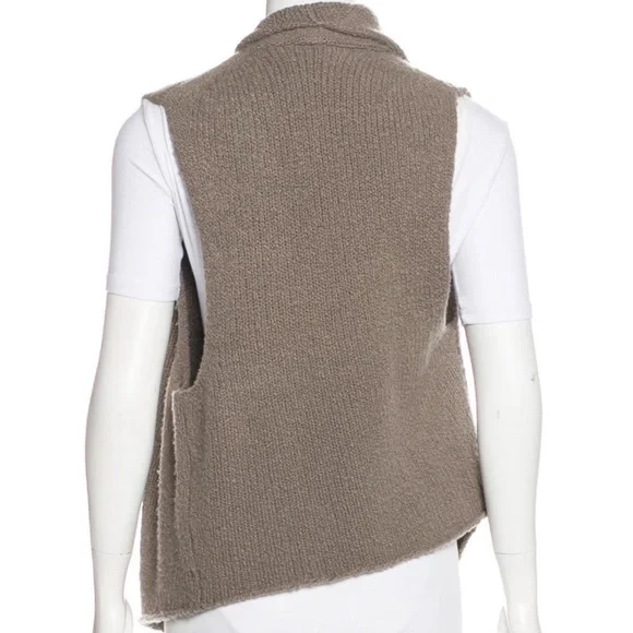 Taupe Asymmetrical Knit Vest - Picture 12 of 13